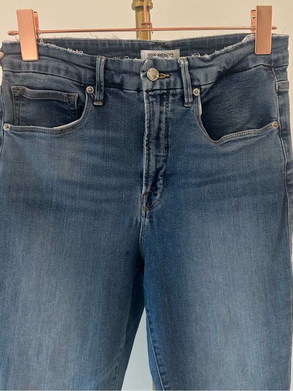 Good American High-Rise Medium Blue Denim Jeans